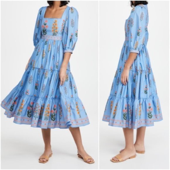 NWT Agua Bendita Miel Dahlia Midi Dress Medium NEW